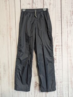 Ladies MEC Wind and Water Resistant Nylon Shell Pants sz M Grey High Rise EUC